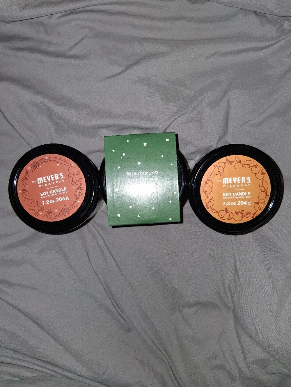 3 Pack Mrs. Meyer's Large 7.2oz Scented Soy Candle Bundle (FALL SCENTS)